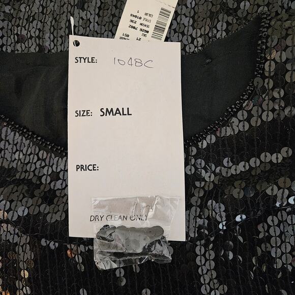 VTG Black Sequin Silk Top Party Occasion Jean for Joseph Le Bon | Women's S - Picture 9 of 16